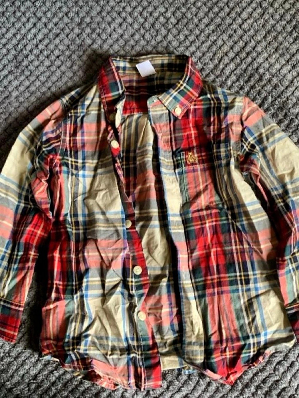 EUC baby GAP Boys Size 4 Plaid Button Down
